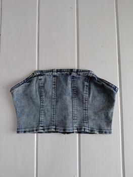 34/36 SHEIN denim strapless -RR