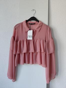 36 ZARA top ruffle -PK