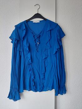 40 MANGO blauwe ruffle -NM