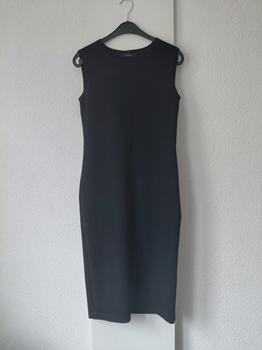 38 VANILIA lange zwarte jurk -NO