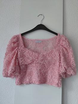 36 LOAVIES crop roze roos -KLE