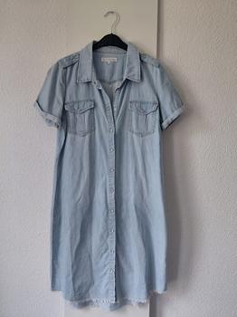 40 RED BUTTON denim dress -ZE