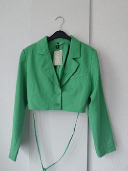 38 H&M groene crop blazer -RR